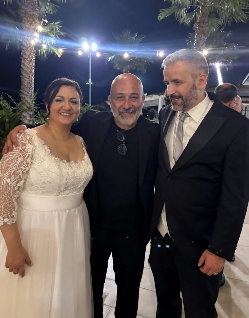 Maria e Pier, foto con Salvo al loro matrimonio del Mountain Palace Schera di Corleone